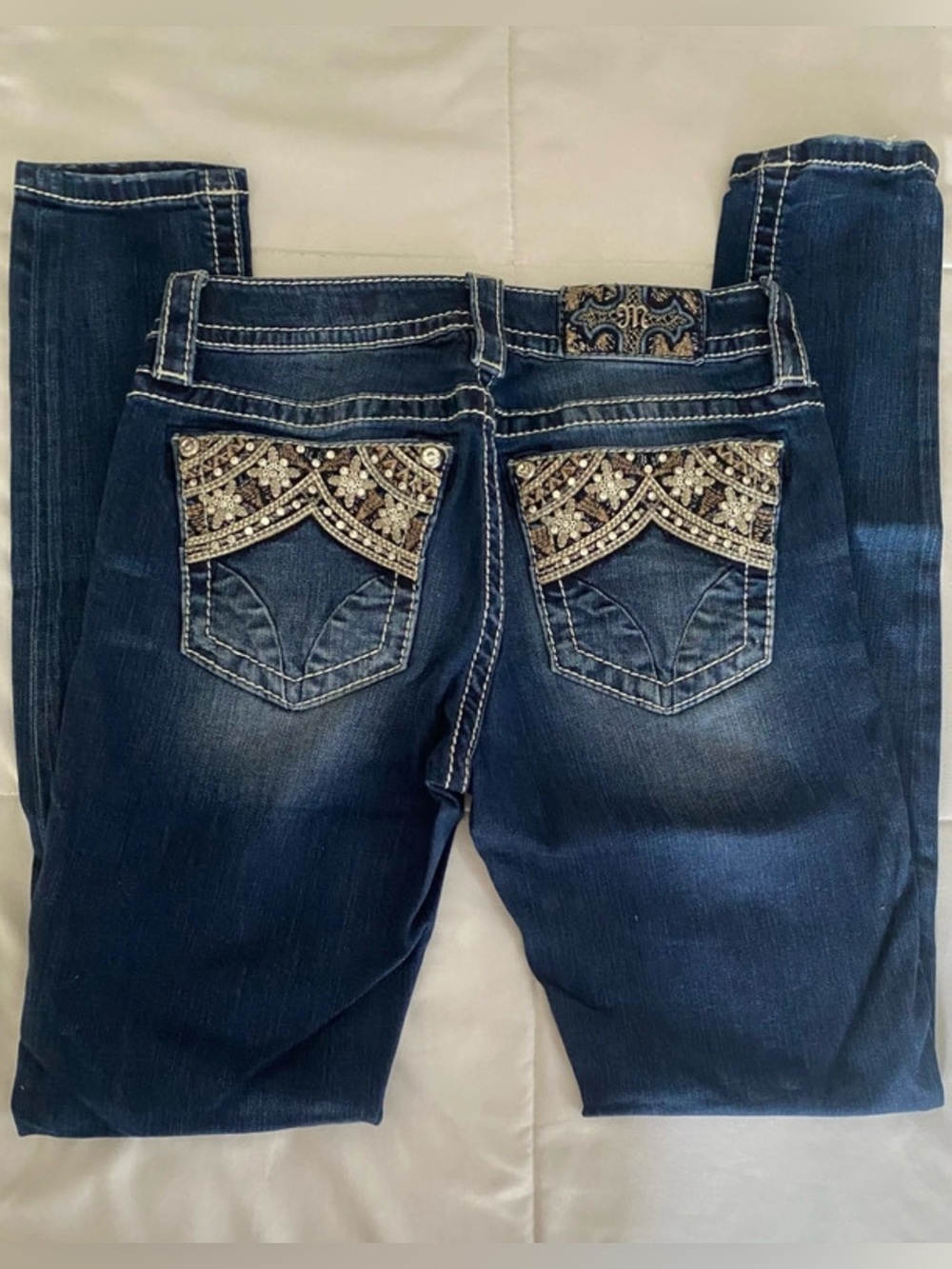 Miss Me Skinny Jeans with Embellished Back Pockets